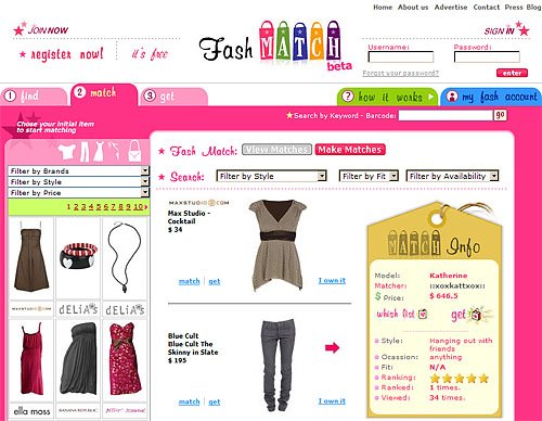 Fashmatch, social shopping for clothes and fashion